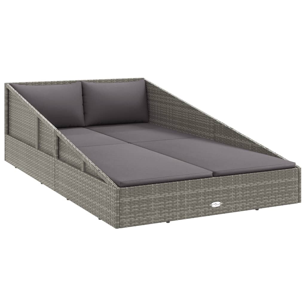 VidaXL Tuinbed 110x200 cm poly rattan grijs