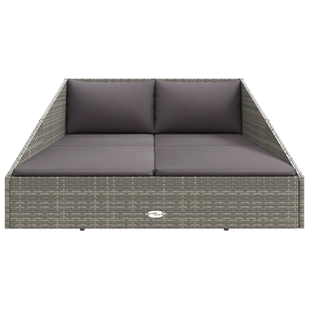 VidaXL Tuinbed 110x200 cm poly rattan grijs