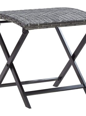 VidaXL Kruk inklapbaar poly rattan grijs
