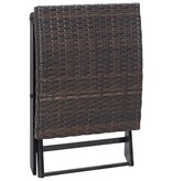 VidaXL Kruk inklapbaar poly rattan bruin