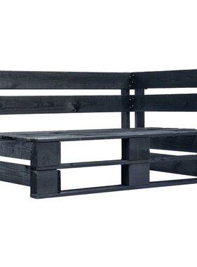 VidaXL Tuinhoekbank pallet hout zwart