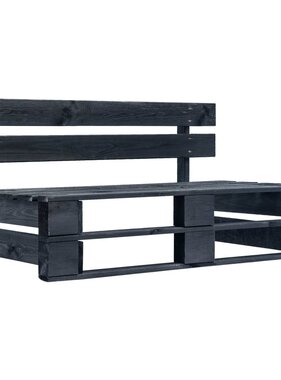 VidaXL Tuinbank pallet hout zwart