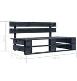 VidaXL Tuinbank pallet hout zwart