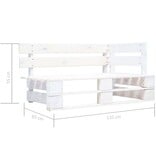 VidaXL Tuinhoekbank pallet hout wit