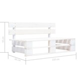 VidaXL Tuinbank pallet hout wit