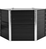 VidaXL Plantenbak verhoogd 129x129x77cm gegalvaniseerd staal antraciet