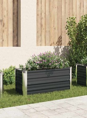 VidaXL Plantenbak verhoogd 100x40x45 cm gegalvaniseerd staal antraciet