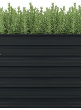 VidaXL Plantenbak verhoogd 100x100x77cm gegalvaniseerd staal antraciet