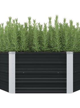 VidaXL Plantenbak verhoogd 129x129x45cm gegalvaniseerd staal antraciet