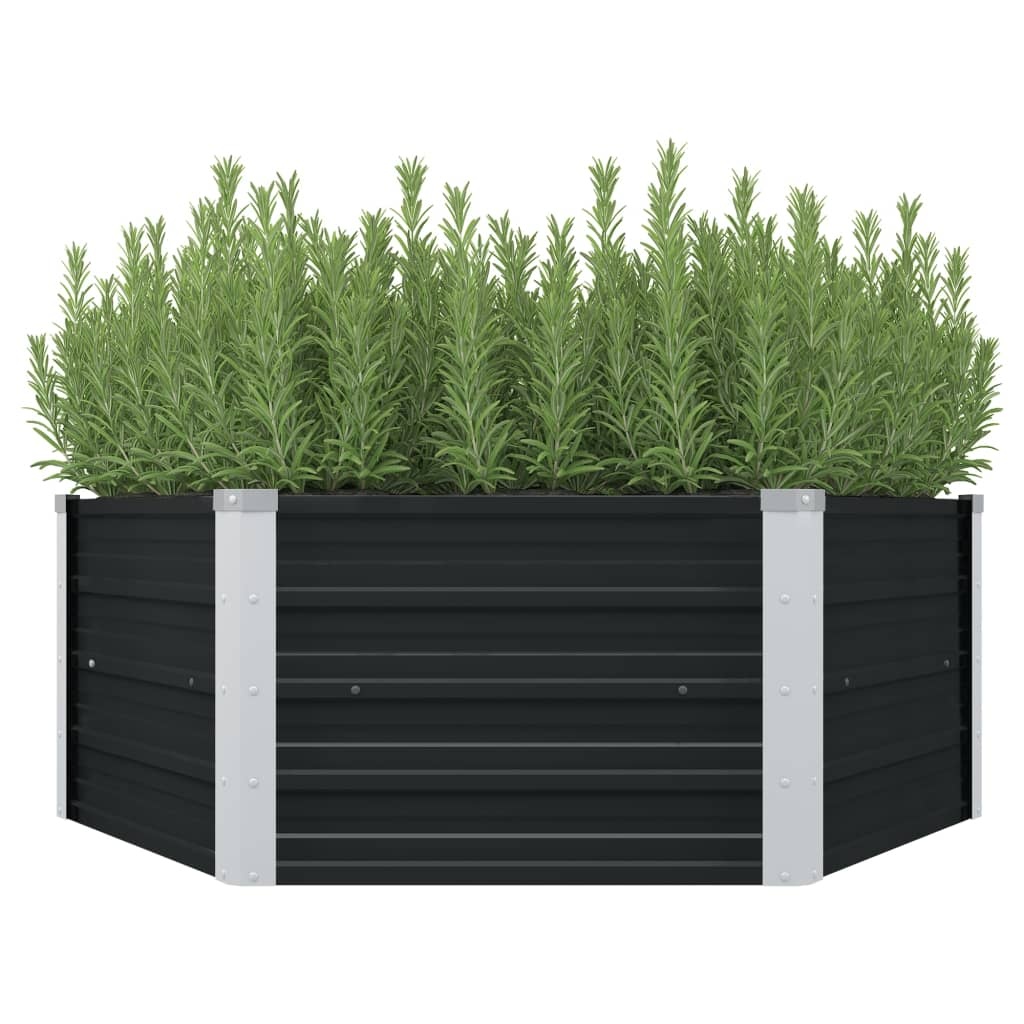 VidaXL Plantenbak verhoogd 129x129x45cm gegalvaniseerd staal antraciet