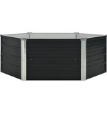 VidaXL Plantenbak verhoogd 129x129x45cm gegalvaniseerd staal antraciet