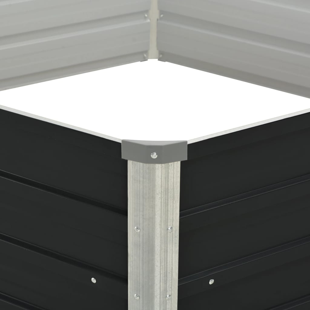 VidaXL Plantenbak verhoogd 129x129x45cm gegalvaniseerd staal antraciet