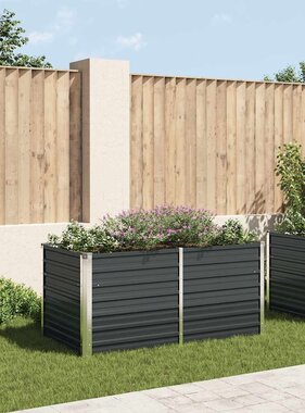 VidaXL Plantenbak verhoogd 160x80x77 cm gegalvaniseerd staal antraciet