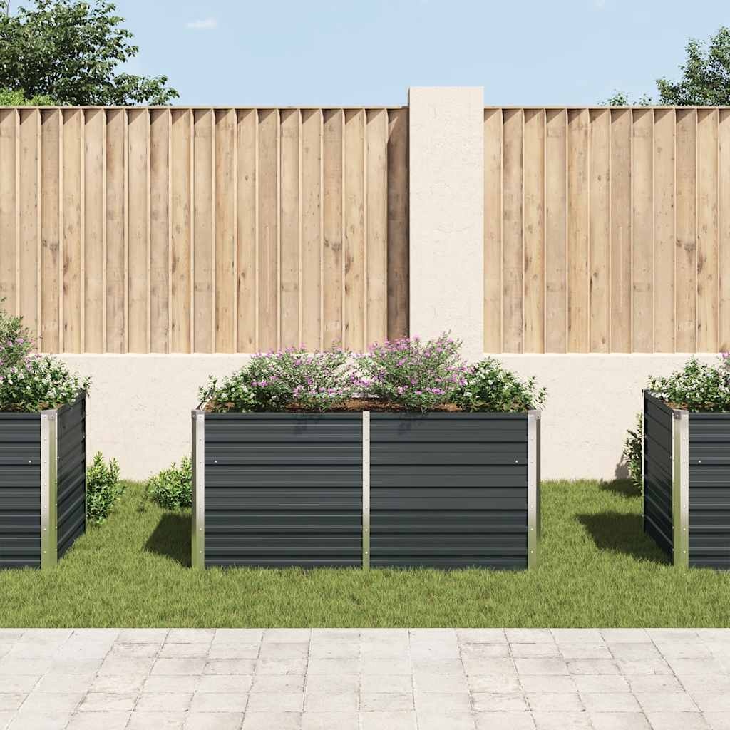 VidaXL Plantenbak verhoogd 160x80x77 cm gegalvaniseerd staal antraciet