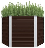 VidaXL Plantenbak verhoogd 129x129x77 cm gegalvaniseerd staal bruin