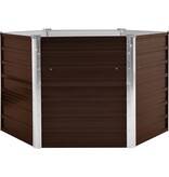 VidaXL Plantenbak verhoogd 129x129x77 cm gegalvaniseerd staal bruin