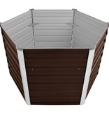 VidaXL Plantenbak verhoogd 129x129x77 cm gegalvaniseerd staal bruin
