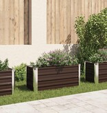 VidaXL Plantenbak verhoogd 100x40x45 cm gegalvaniseerd staal bruin