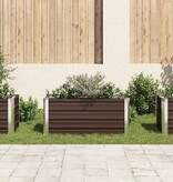 VidaXL Plantenbak verhoogd 100x40x45 cm gegalvaniseerd staal bruin