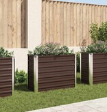 VidaXL Plantenbak verhoogd 100x40x77 cm gegalvaniseerd staal bruin