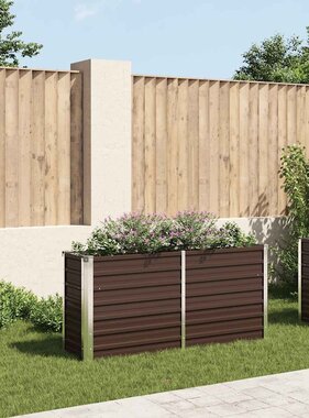 VidaXL Plantenbak verhoogd 160x40x77 cm gegalvaniseerd staal bruin