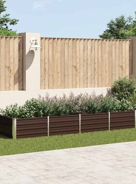 VidaXL Plantenbak verhoogd 320x80x45 cm gegalvaniseerd staal bruin