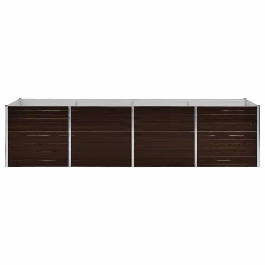 VidaXL Plantenbak verhoogd 320x80x77 cm gegalvaniseerd staal bruin
