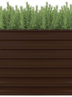 VidaXL Plantenbak verhoogd 100x100x77 cm gegalvaniseerd staal bruin