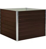 VidaXL Plantenbak verhoogd 100x100x77 cm gegalvaniseerd staal bruin