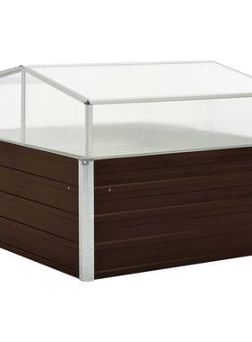 VidaXL Tuinkas 100x100x85 cm gegalvaniseerd staal bruin