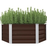 VidaXL Plantenbak verhoogd 129x129x46 cm gegalvaniseerd staal bruin
