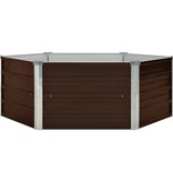 VidaXL Plantenbak verhoogd 129x129x46 cm gegalvaniseerd staal bruin