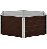 VidaXL Plantenbak verhoogd 129x129x46 cm gegalvaniseerd staal bruin