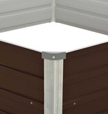 VidaXL Plantenbak verhoogd 129x129x46 cm gegalvaniseerd staal bruin