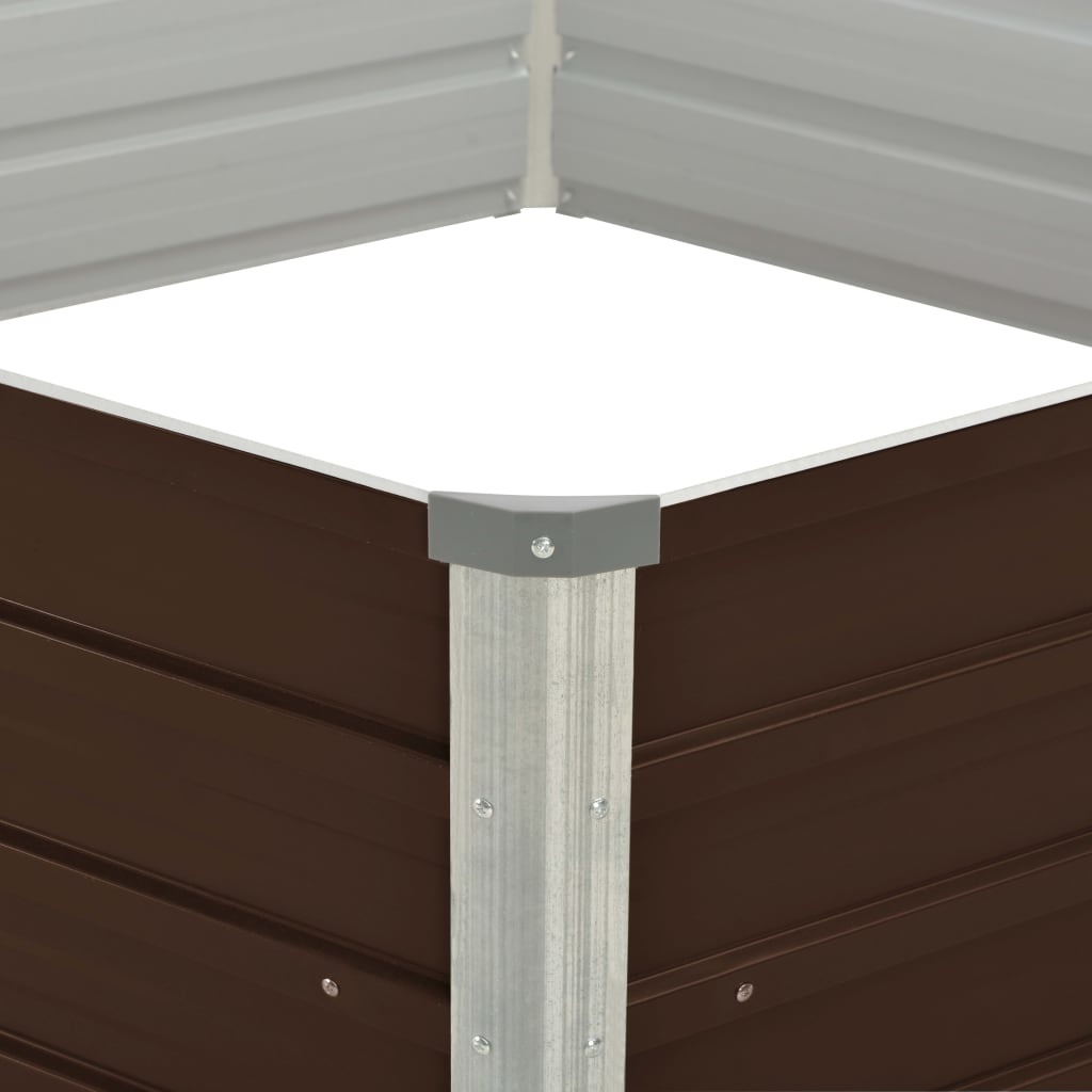 VidaXL Plantenbak verhoogd 129x129x46 cm gegalvaniseerd staal bruin