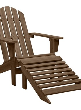 VidaXL Tuinstoel met voetenbank hout bruin