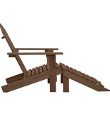 VidaXL Tuinstoel met voetenbank hout bruin