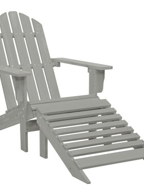 VidaXL Tuinstoel met voetenbank hout grijs