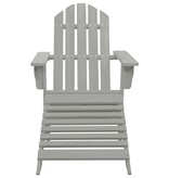 VidaXL Tuinstoel met voetenbank hout grijs