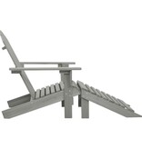 VidaXL Tuinstoel met voetenbank hout grijs