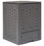 VidaXL Compostbak 300 L 60x60x83 cm kunststof rattan bruin