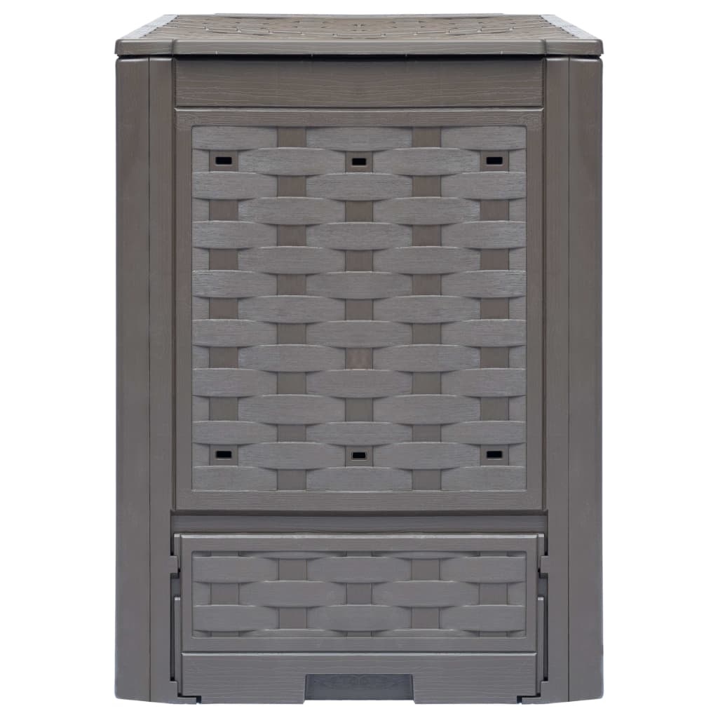 VidaXL Compostbak 300 L 60x60x83 cm kunststof rattan bruin