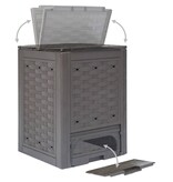 VidaXL Compostbak 300 L 60x60x83 cm kunststof rattan bruin