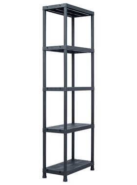 VidaXL Opbergrek 125 kg 60x30x180 cm kunststof zwart