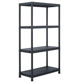 VidaXL Opbergrek 100 kg 60x30x138 cm kunststof zwart