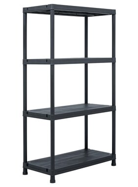 VidaXL Opbergrek 100 kg 60x30x138 cm kunststof zwart