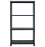 VidaXL Opbergrek 100 kg 60x30x138 cm kunststof zwart