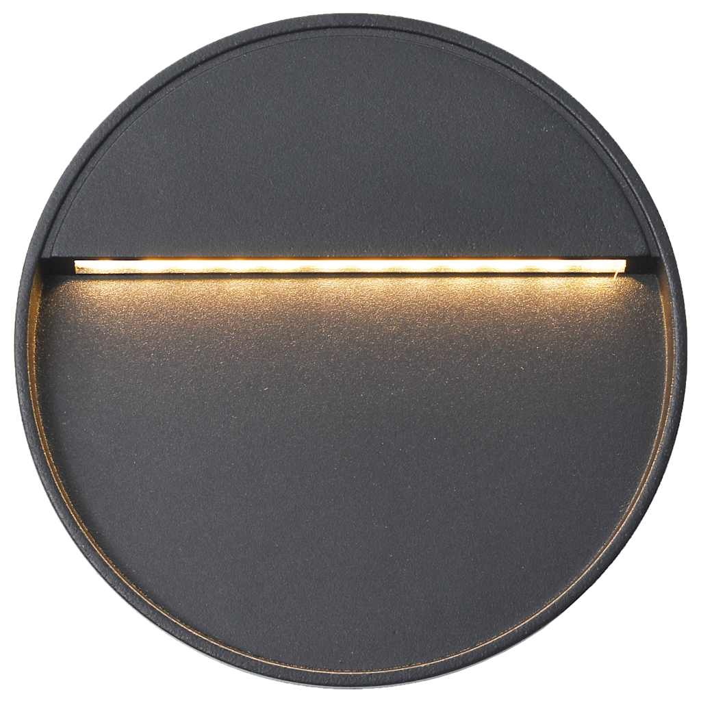VidaXL LED-buitenwandlampen 2 st 3 W rond zwart