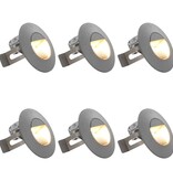 VidaXL LED-buitenwandlampen 6 st 5 W rond zilverkleurig