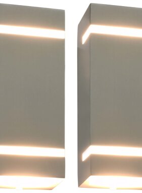 VidaXL Buitenwandlampen 2 st 35 W rechthoekig zilverkleurig